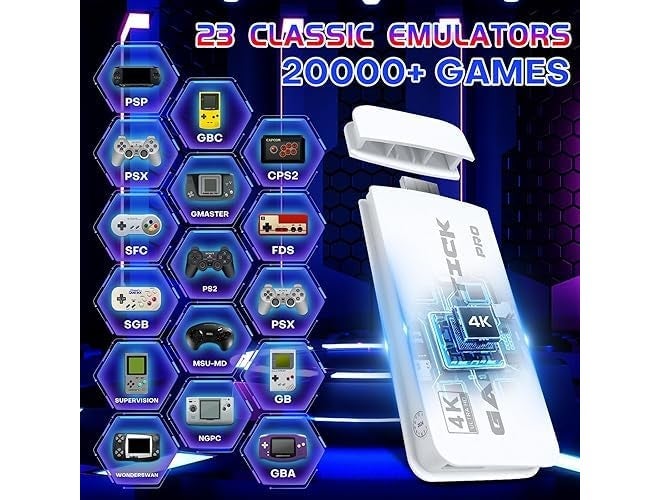 SMARTCAM M15 pro 2.4G Wireless Game Controller & 4K Game Stick | HDR 3D Gaming | Dual Rocker | Pro Gaming Chip | Long-Range Play | TV Compatible | Classic & Modern Games.. (White) - Image 3