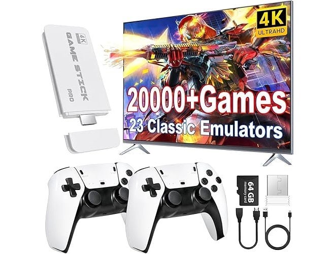 SMARTCAM M15 pro 2.4G Wireless Game Controller & 4K Game Stick | HDR 3D Gaming | Dual Rocker | Pro Gaming Chip | Long-Range Play | TV Compatible | Classic & Modern Games.. (White) - Image 1
