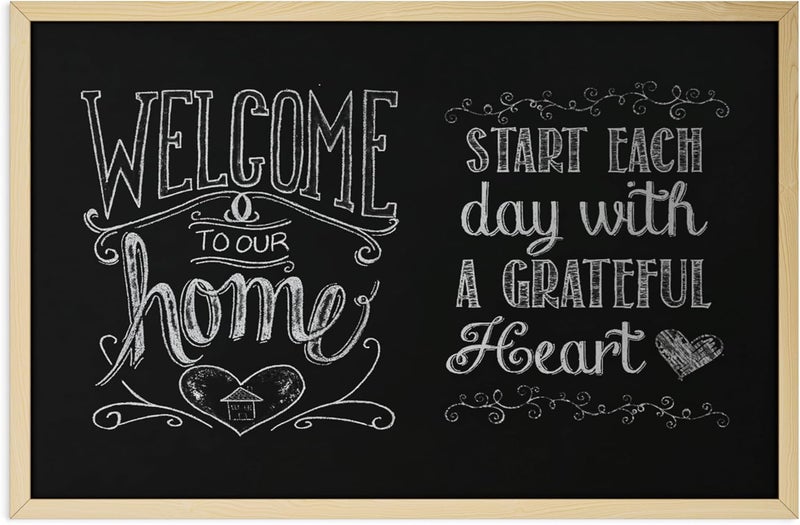 U Brands Chalkboard, 36 X 24 Inches, Birch Wood Frame - Image 1