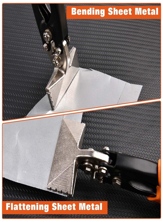 أداة ثني الصفائح المعدنية اليدوية LEONTOOL مقاس 3 بوصات ذات الفك المستقيم مع مقبض TPR مريح، كماشة ثني المعادن شديدة التحمل لثني وخياطة وتسطيح المعادن، أداة يدوية - Image 4