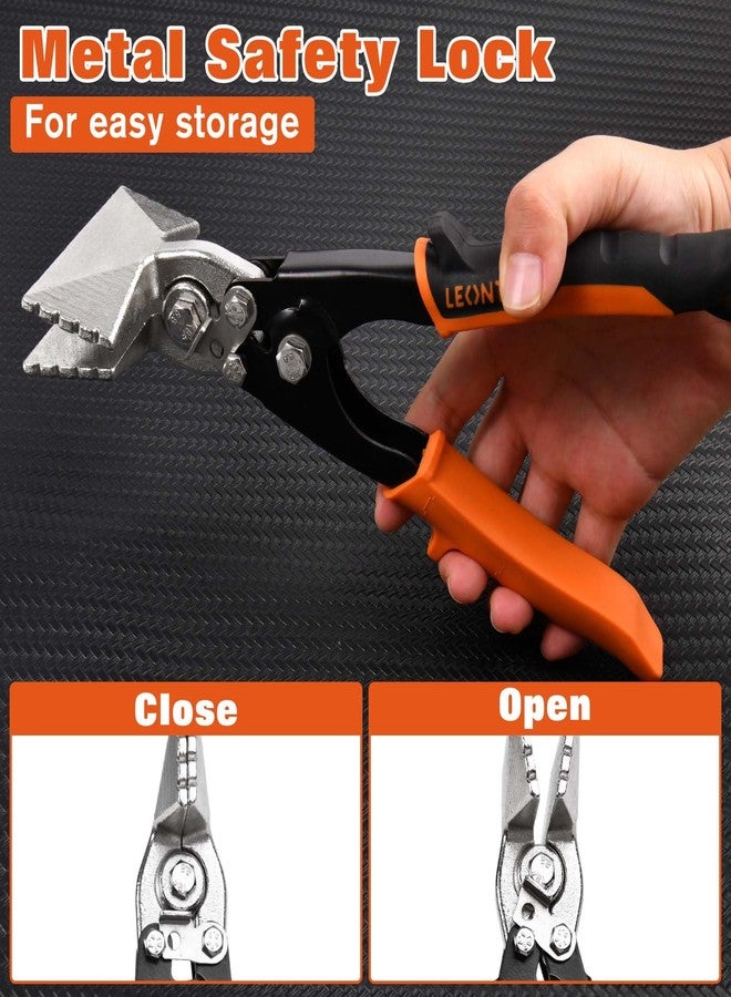 أداة ثني الصفائح المعدنية اليدوية LEONTOOL مقاس 3 بوصات ذات الفك المستقيم مع مقبض TPR مريح، كماشة ثني المعادن شديدة التحمل لثني وخياطة وتسطيح المعادن، أداة يدوية - Image 3