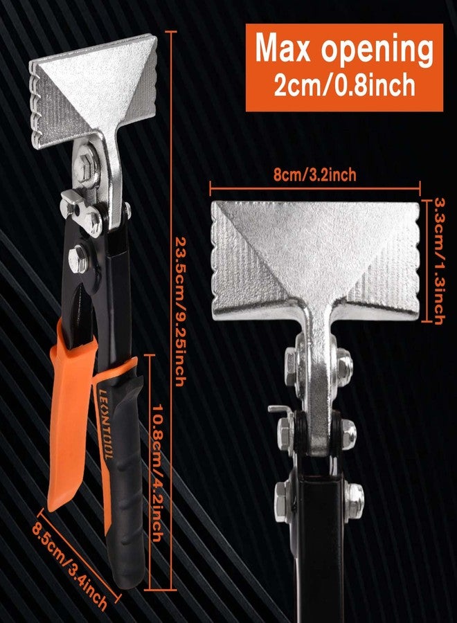 أداة ثني الصفائح المعدنية اليدوية LEONTOOL مقاس 3 بوصات ذات الفك المستقيم مع مقبض TPR مريح، كماشة ثني المعادن شديدة التحمل لثني وخياطة وتسطيح المعادن، أداة يدوية - Image 2