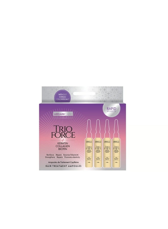 Arganicare Trio Force Hair Treatment Ampoules 10ml x4 - Image 1