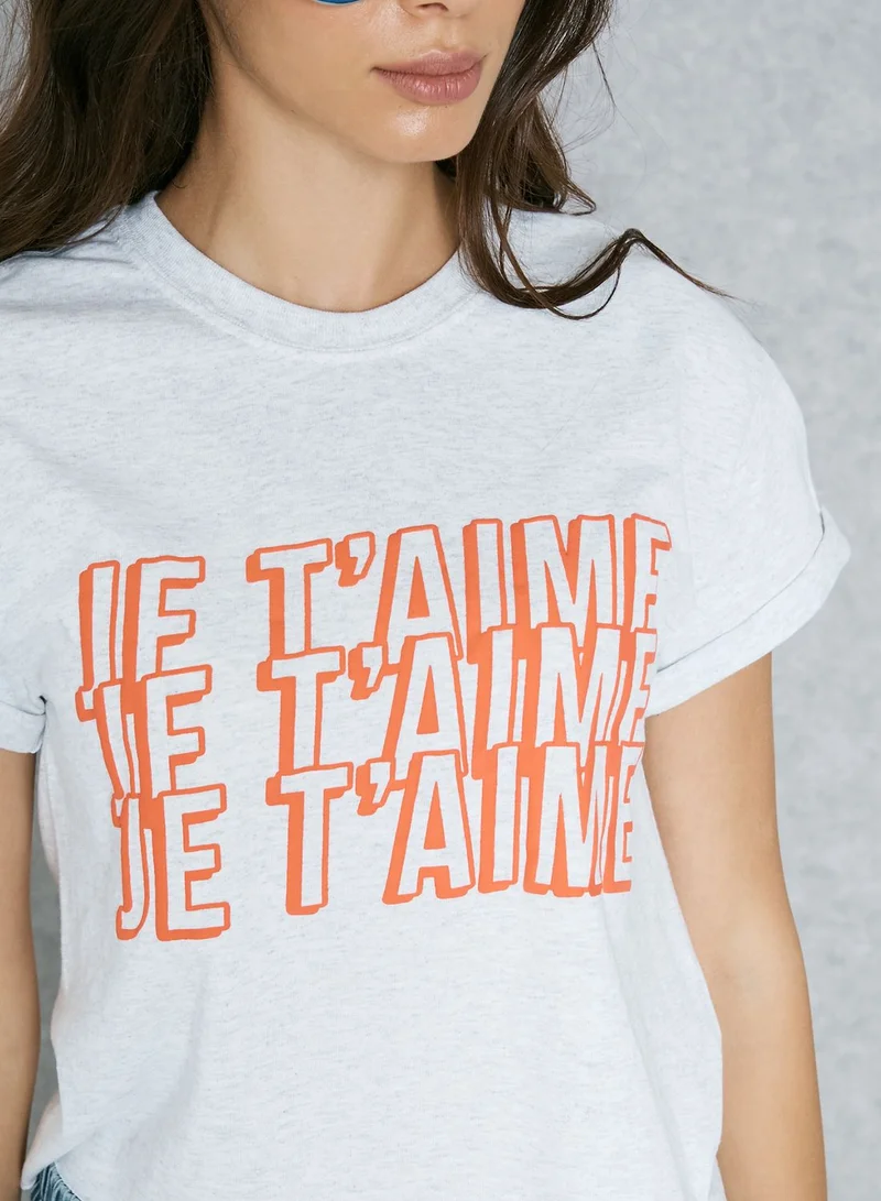 TOPSHOP Slogan Crop T-Shirt