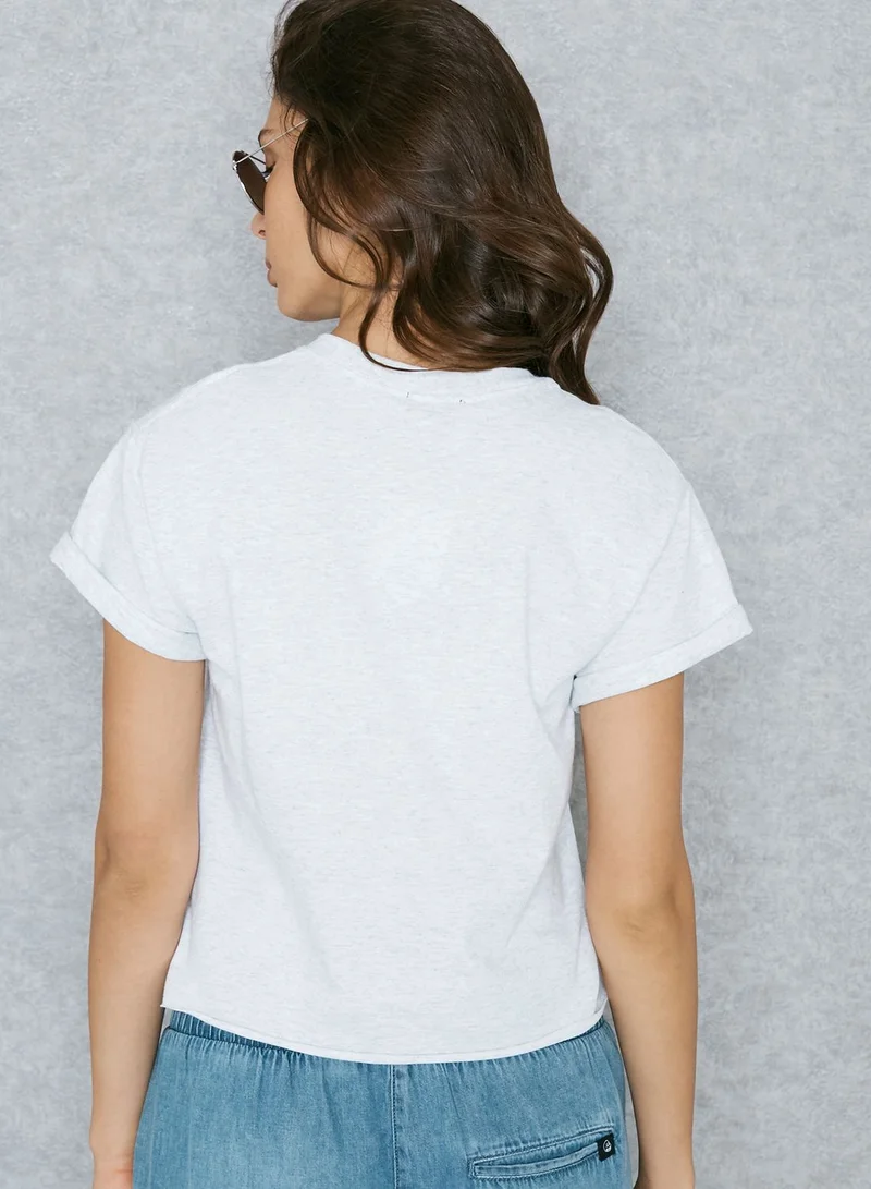 TOPSHOP Slogan Crop T-Shirt