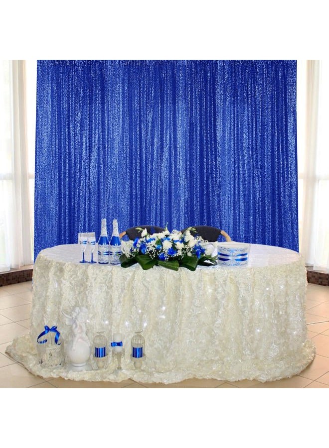 Sugargirl Navy Blue Sequin Backdrop Curtain 4 Panels 2FTx8FT Glitter Navy Blue Background Drapes Sparkle Photography Backdrop for Party Wedding Birthday Wall Decoration - Image 2