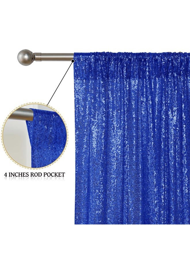 Sugargirl Navy Blue Sequin Backdrop Curtain 4 Panels 2FTx8FT Glitter Navy Blue Background Drapes Sparkle Photography Backdrop for Party Wedding Birthday Wall Decoration - Image 4