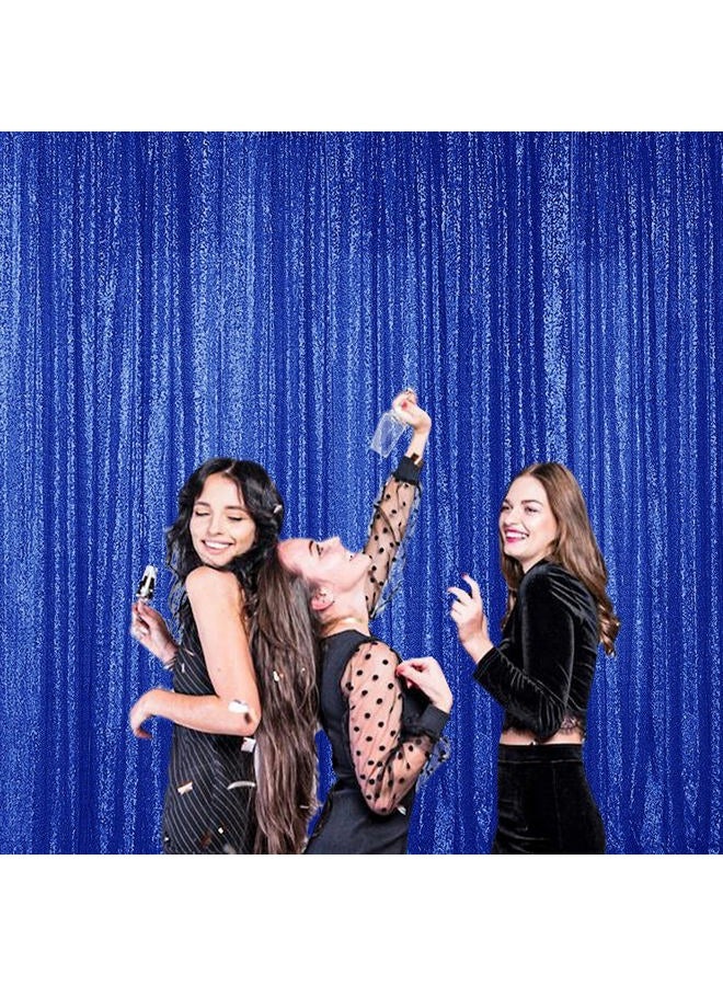 Sugargirl Navy Blue Sequin Backdrop Curtain 4 Panels 2FTx8FT Glitter Navy Blue Background Drapes Sparkle Photography Backdrop for Party Wedding Birthday Wall Decoration - Image 3