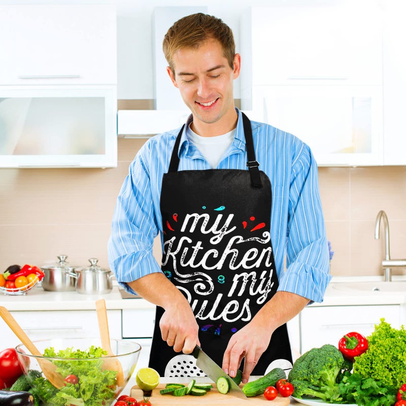 Sosolong Adjustable Waterproof Apron, Apron with 2 Pockets Cooking Kitchen Aprons for Women Men Chef, Adult Gifts - Image 3