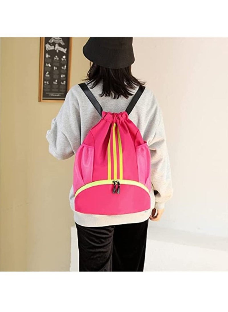 Y&D Drawstring Backpack Bag Gym Sack String Men Women Basketball Bundle Pocket Student School Football Storage Large Capacity Fitness - Image 5
