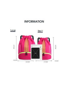 Y&D Drawstring Backpack Bag Gym Sack String Men Women Basketball Bundle Pocket Student School Football Storage Large Capacity Fitness  - Image 3