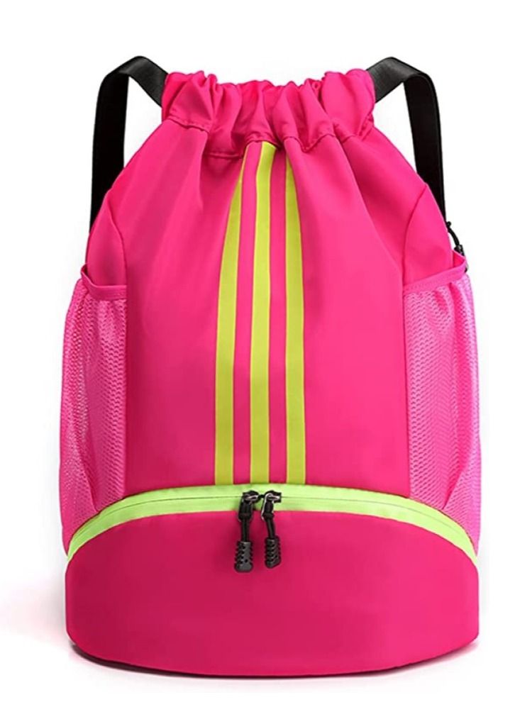 Y&D Drawstring Backpack Bag Gym Sack String Men Women Basketball Bundle Pocket Student School Football Storage Large Capacity Fitness - Image 1