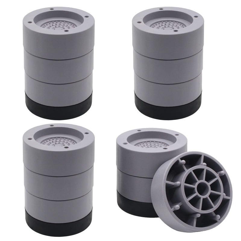 HANIHUA HANIHUA Round Furniture Risers Set of 4 Heavy Duty Bed Risers Lifts Height 1 2 3 inch Adjustable Bed Lifts Risers for Bed Frame Furniture Sofa Chair Risers Supports Up to 1300 lbs 