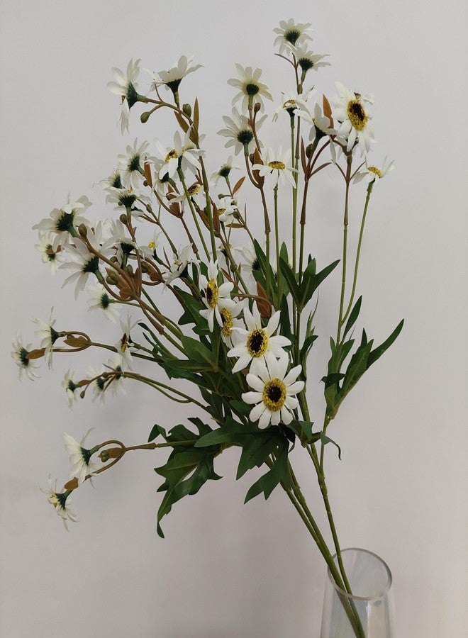 ATFL 23'' White Daisy Artificial Flowers,Artificial White Daisies,6 Bouquets Fake Daisies Flowers,Faux Daisies for Home Table Centerpieces Arrangement Decoration (6, White) - Image 2