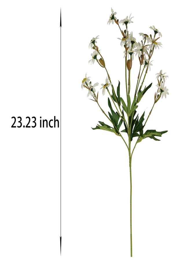 ATFL 23'' White Daisy Artificial Flowers,Artificial White Daisies,6 Bouquets Fake Daisies Flowers,Faux Daisies for Home Table Centerpieces Arrangement Decoration (6, White) - Image 3