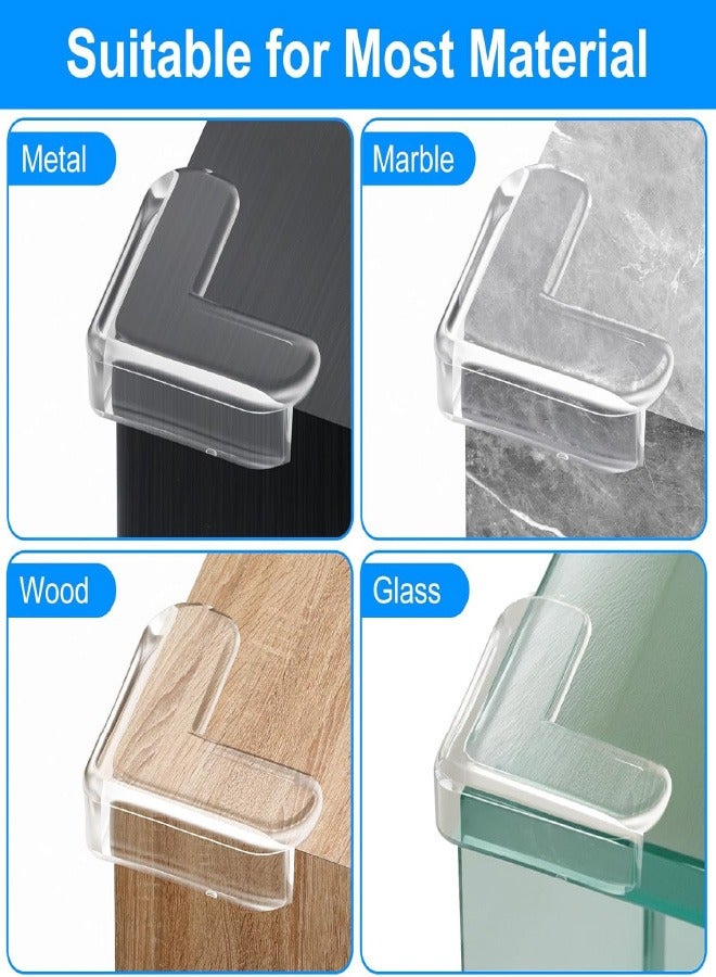 12 Pack Corner Protectors, Baby Proofing Corner Guards, Clear and Transparent Corner Bumper & Edge Cushion for Furniture, Table, Cabinet Sharp Corner & Edge, Baby Safety Material (L-Shaped) - Image 5
