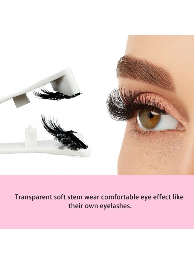 مجموعة رموش صناعية مغناطيسية، رموش مغناطيسية قابلة لإعادة الاستخدام، مزيج من الرموش العلوية والسفلية (العين اليمنى والعين اليسرى منفصلتان)، مجموعة رموش صناعية ثلاثية الأبعاد طبيعية خالية من الغراء مع أداة تطبيق، سهلة الارتداء - Image 5