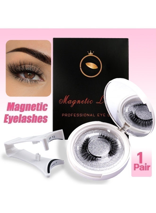 مجموعة رموش صناعية مغناطيسية، رموش مغناطيسية قابلة لإعادة الاستخدام، مزيج من الرموش العلوية والسفلية (العين اليمنى والعين اليسرى منفصلتان)، مجموعة رموش صناعية ثلاثية الأبعاد طبيعية خالية من الغراء مع أداة تطبيق، سهلة الارتداء - Image 2