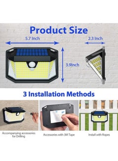 General Solar Security Lights Outdoor,Motion Sensor 202LED 3 Modes 270° Wide Angle Solar Garden Lights IP65 Waterproof Solar Wall Light for Front Door,Garage,Fence  - Image 4