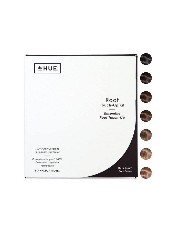 dpHUE Root Touchup Kit Dark Brown 2 Applications Permanent Grey Hair Touch Up & Root Cover Up Solution Low Ammonia Salonquality Creme Hair Color Made In Italy  - Image 1