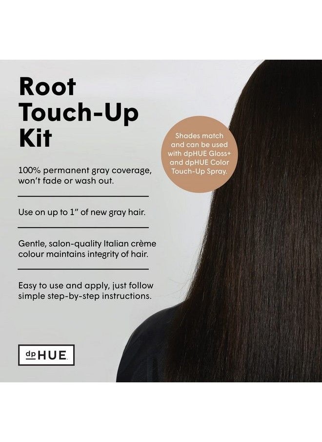 dpHUE Root Touchup Kit Dark Brown 2 Applications Permanent Grey Hair Touch Up & Root Cover Up Solution Low Ammonia Salonquality Creme Hair Color Made In Italy  - Image 4
