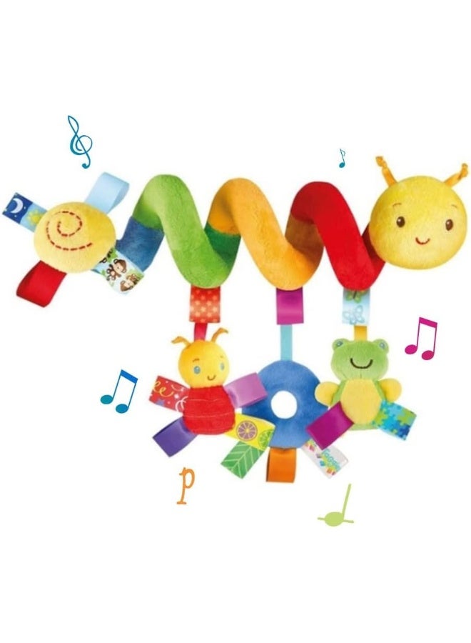 Funny Wizshowgol Hanging Rattle Toy for Baby Crib, Baby Crib in the Shape of a Worm Around a Cartoon Bell, Spiral with Chime, for Babies, Stroller and Car Seat, Multiple Colors - Image 4