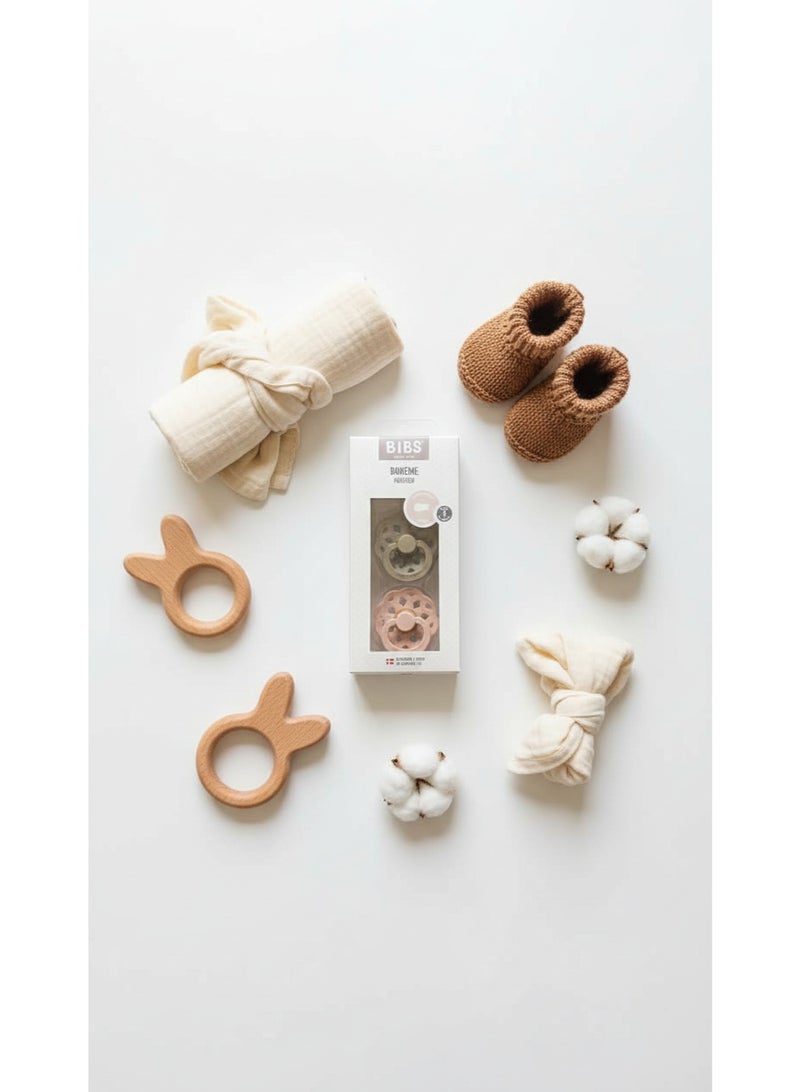 BIBS Pacifier Natural Rubber Round Nipple  0+M - Image 4