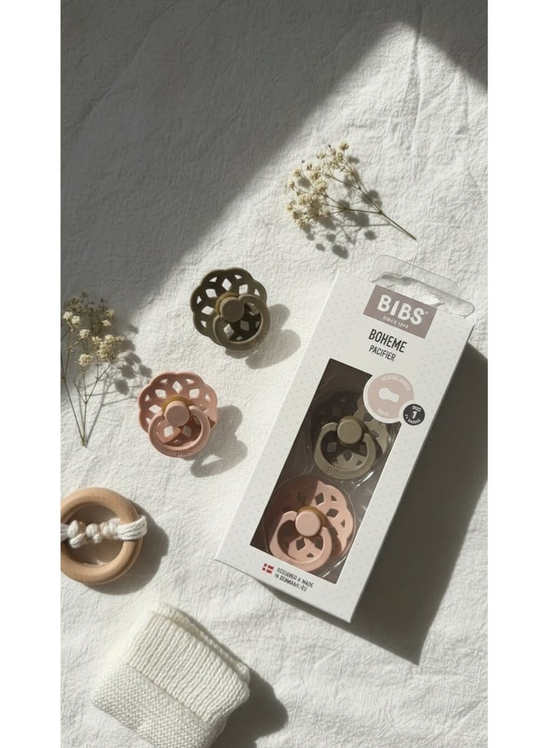 BIBS Pacifier Natural Rubber Round Nipple  0+M - Image 1