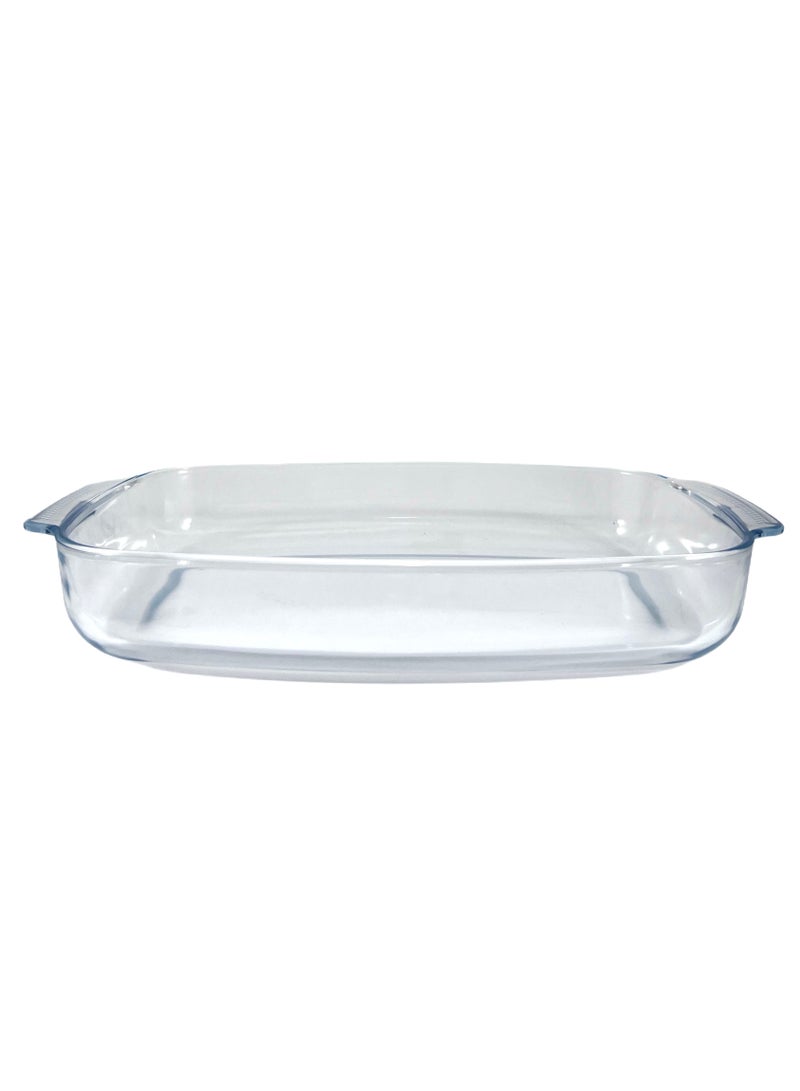 Homemaker Curve Rectangular Deep Glass Baking Dish, 5 Lt Capacity, 44X28.1 Cm Diameter, 6.5 Cm Height - Clear  - Image 2