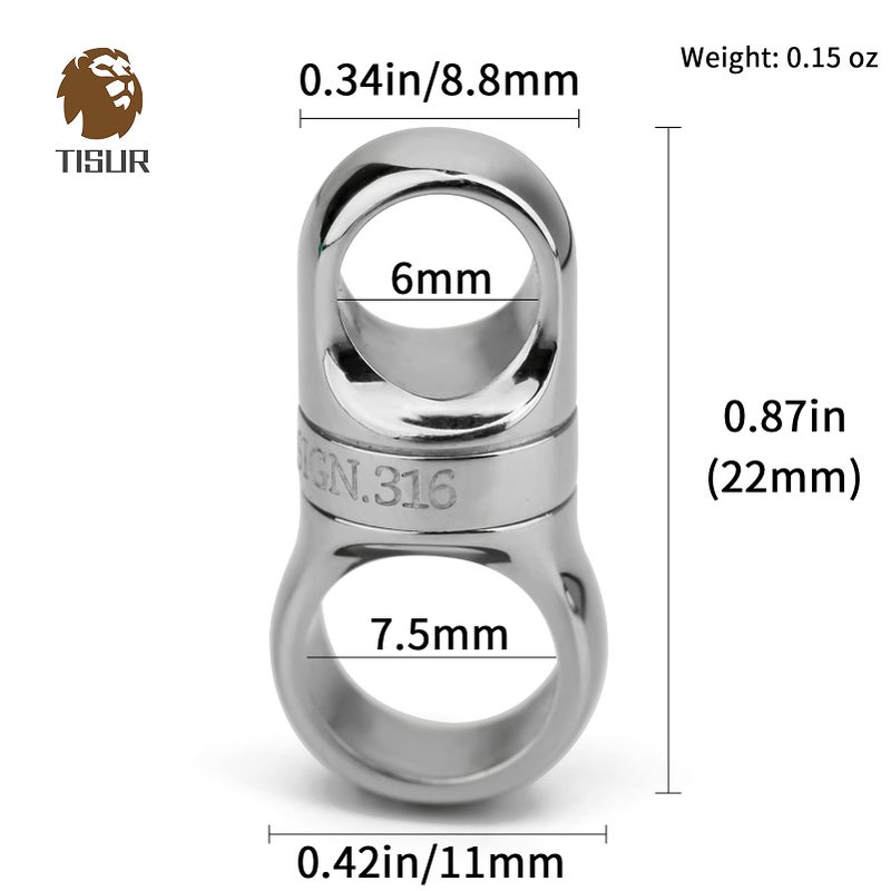 TISUR Swivel Key Rings for Keychains, 360°Rotatable Key Chain Rings for Keys, DIY Crafts Jewelry Making Connector Project Accessories (Polished-2 Pack) - Image 2