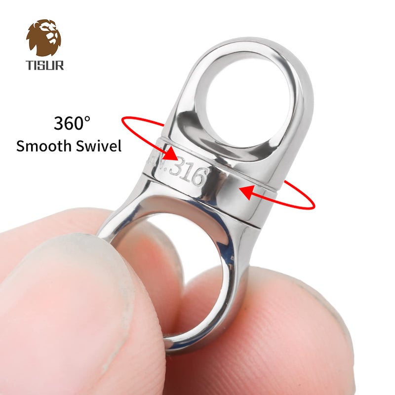 TISUR Swivel Key Rings for Keychains, 360°Rotatable Key Chain Rings for Keys, DIY Crafts Jewelry Making Connector Project Accessories (Polished-2 Pack) - Image 3
