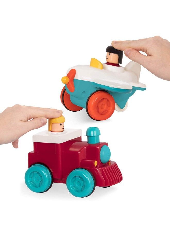 BATTAT Push And Go Vehicles Friction Powered Pullback Cars For Kids 18 Months + (Plane + Train Combo) - Image 2