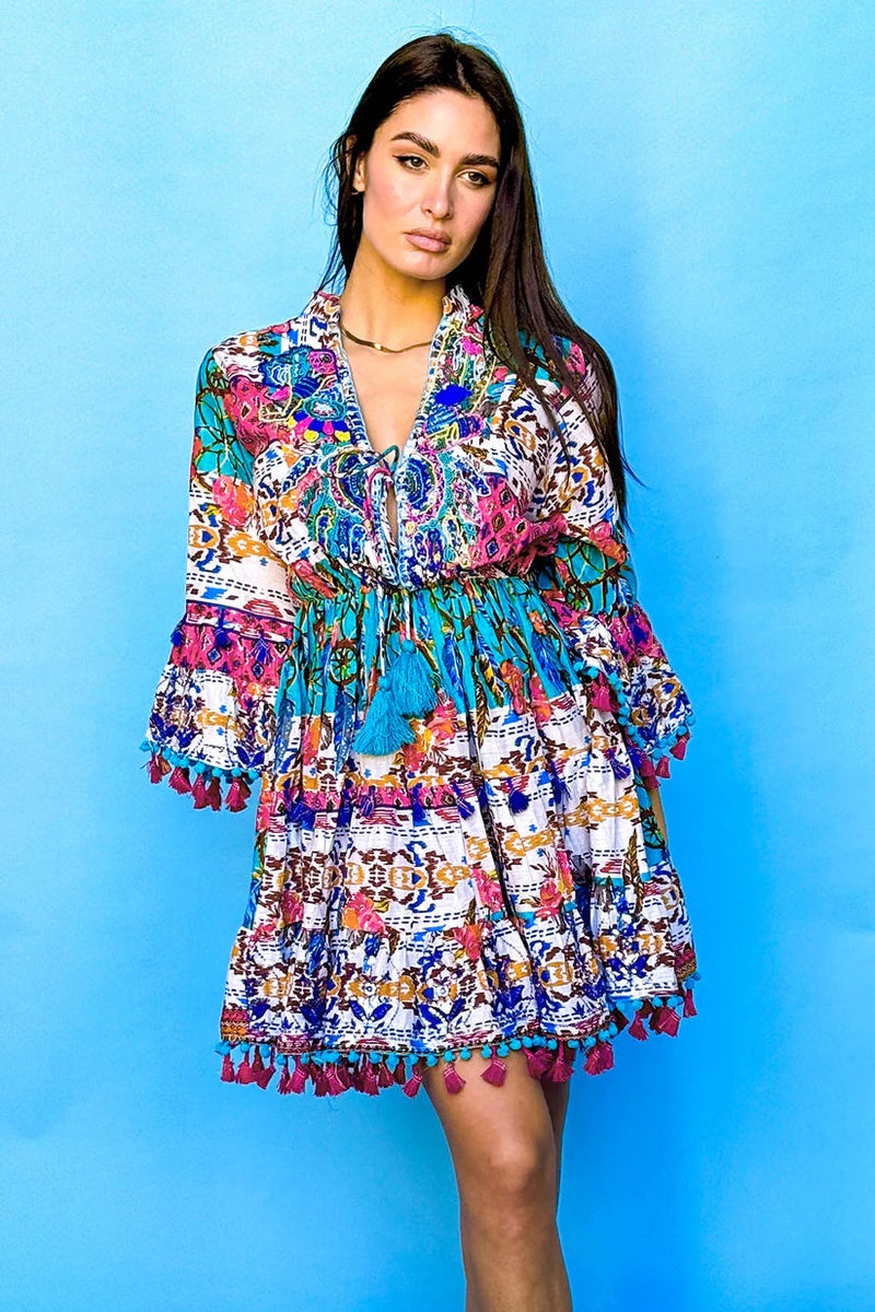 Antica Sartoria Boho Mini Dress - Image 1