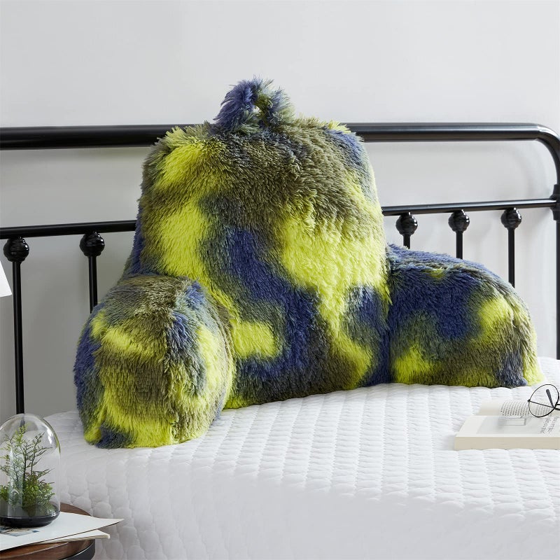 Jillche Bed Fur Reading Pillow wUnique Camo Colors Fluffy Cozy Bed Rest Pillow Lounge Cushion with Arms for Adults Kids Back Pillow for Sitting in Bed Couch Chair Functional Bed Wedge Pillows