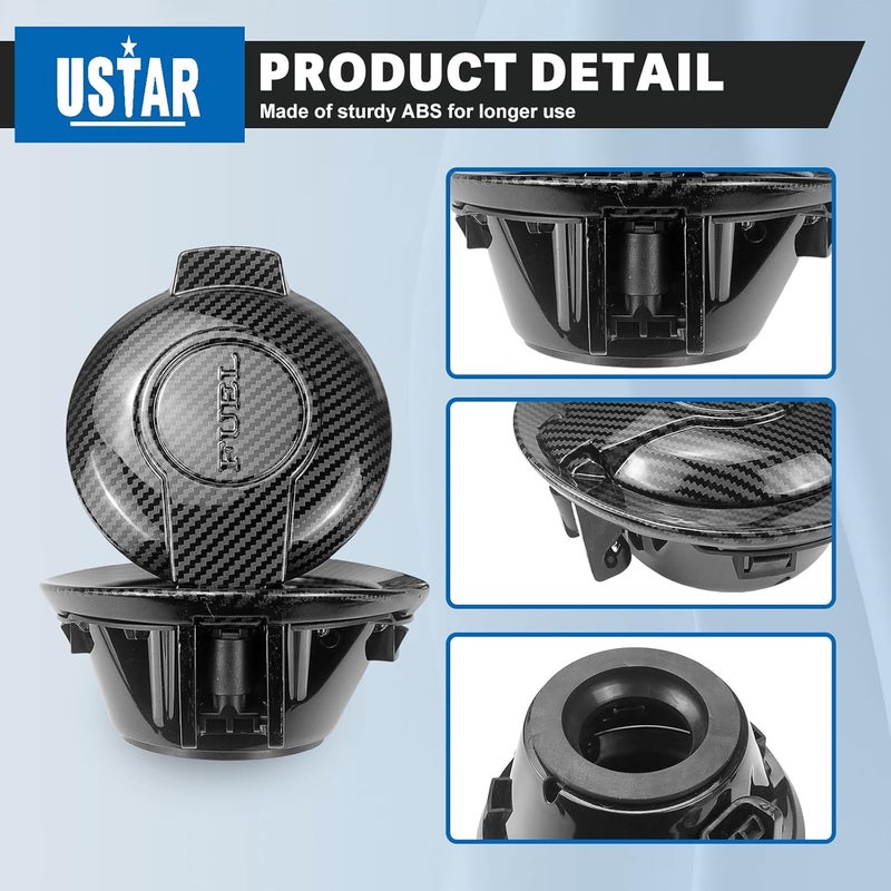USTAR 68250120AA Fuel Filler Housing Gas Tank Door Cover Fit for Dodge Challenger 2008 2009 2010 2011 2012 2013 2014 2015 2016 2017 2018 2019 ABS Aluminum Alloy Mateiral and Carbon Fiber Color - Image 4