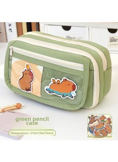 New capabala pencil case female primary school student girl High-looking large capacity stationery box junior high school student children Girl[Dolphin door forever] 9-layer green pencil case +5 stickers [Dolphin door forever] 9-layer green pencil case +5 stickers