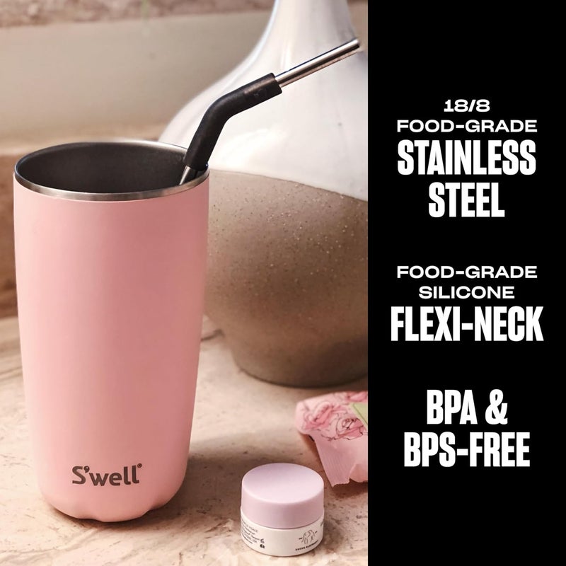 S'well Stainless Steel Straw Set, Includes 4 Straws With Flexi Neck and Straw Cleaning Brush, BPA Free - Image 2