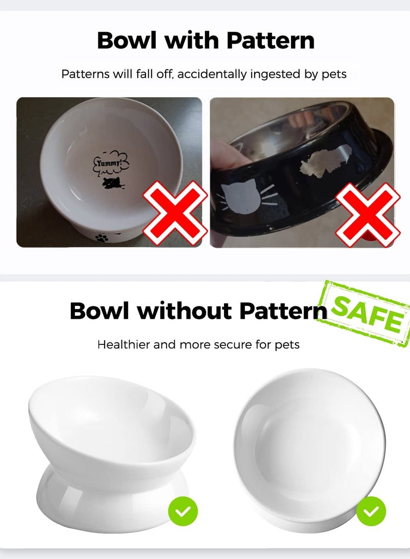 Elevated Ceramic Cat and Dog Bowl, 5 Oz Anti-Vomiting Design, Tilted for Comfort, Perfect for Small Pets - Image 3