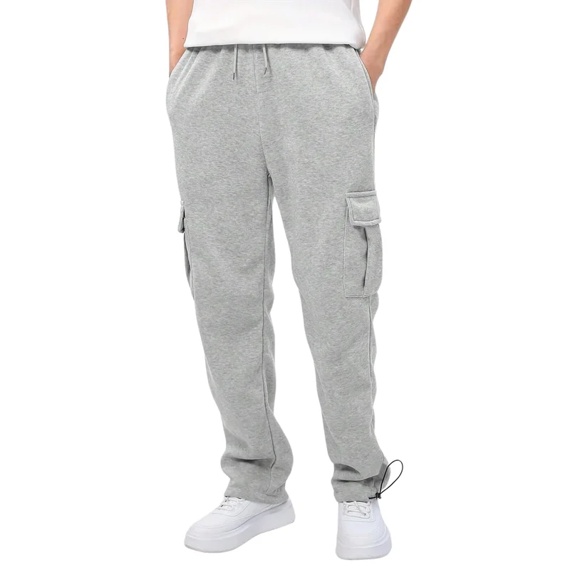 NOBERO Grey Cargo Utility Joggers for Men