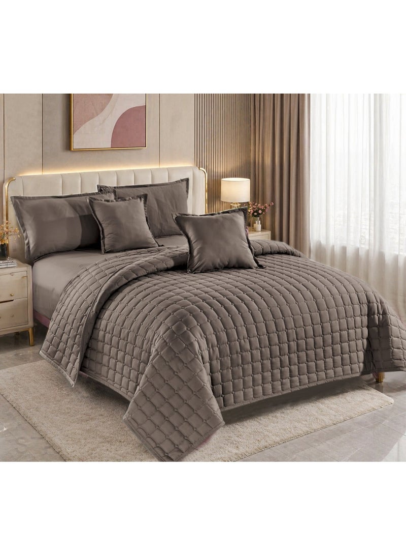 مون مفرش سرير نفرين صيفي مضغوط | 6 قطع | لحاف مبطن فاخر 230×250 سم | شرشف مغاط 200×200+35 سم - Image 3