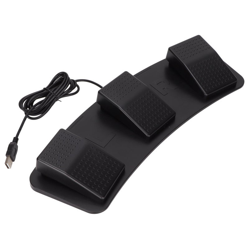 USB Triple Foot Switch: Wired USB Connection, 3 Key Custom Programmable - High Sensitivity, Multifunctional Foot Pedal for Gaming, Factory Testing, Instrument Control & Daily Office Use - Image 1