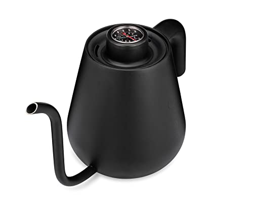Soma Stainless Steel Gooseneck Coffee & Tea Kettle, Black, 1 Liter, Stovetop - Image 3