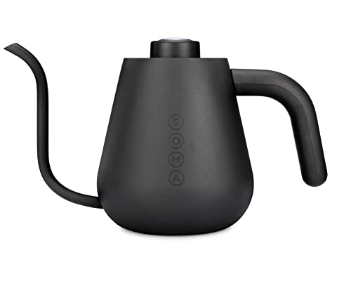 Soma Stainless Steel Gooseneck Coffee & Tea Kettle, Black, 1 Liter, Stovetop - Image 1
