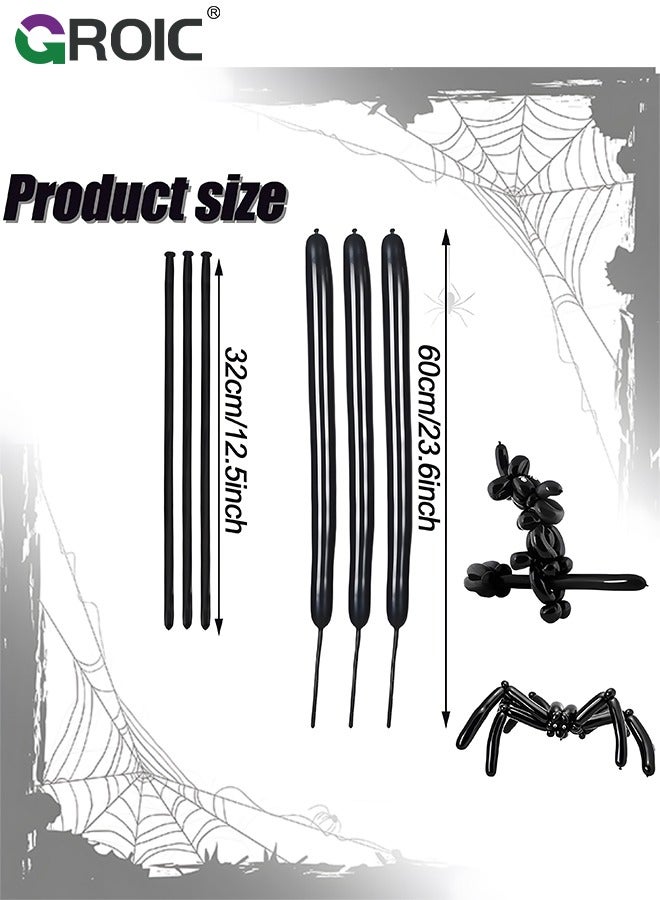 GROIC Long Balloons for Balloon Animals, 100pcs Twisting Balloons for Balloon Garland Animals Modeling Birthday Wedding Party Decorations Black,Party Supplies - Image 3