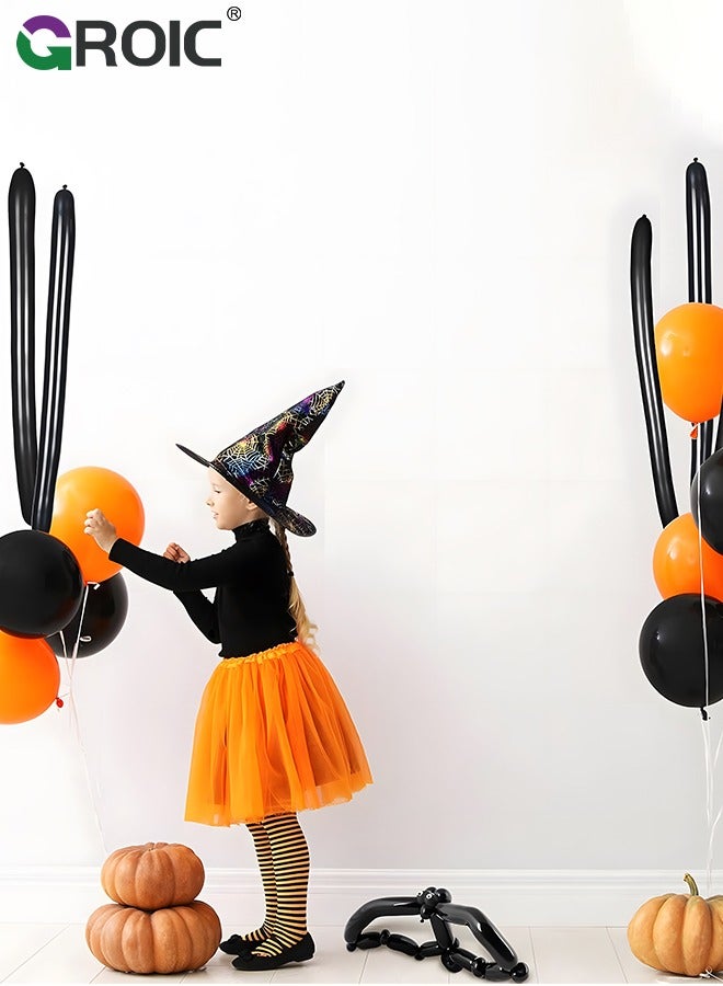 GROIC Long Balloons for Balloon Animals, 100pcs Twisting Balloons for Balloon Garland Animals Modeling Birthday Wedding Party Decorations Black,Party Supplies - Image 4
