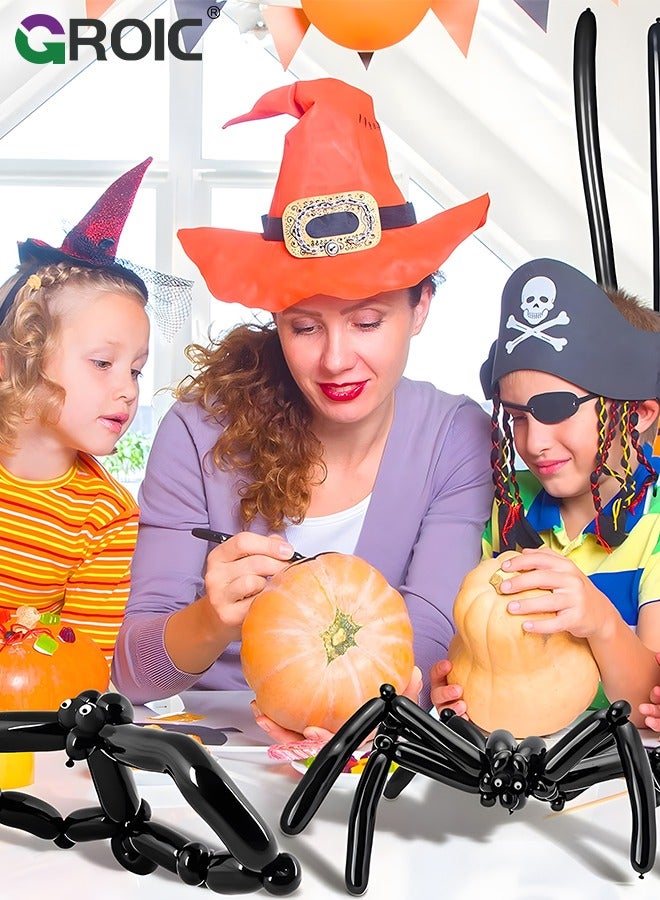 GROIC Long Balloons for Balloon Animals, 100pcs Twisting Balloons for Balloon Garland Animals Modeling Birthday Wedding Party Decorations Black,Party Supplies - Image 5