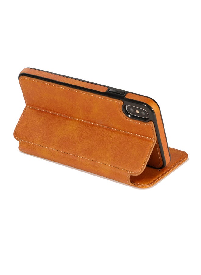 Generic - For Iphone16 Pro Max Flip Mobile Phone Leather Case For Iphone14 Mobile Phone Case 13 Card Protection Case Magnetic Suction-Color:Dark Brown-Applicable Model:For Iphone15 Pro Max - Image 1