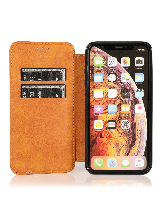 Generic - For Iphone16 Pro Max Flip Mobile Phone Leather Case For Iphone14 Mobile Phone Case 13 Card Protection Case Magnetic Suction-Color:Dark Brown-Applicable Model:For Iphone15 Pro Max - Image 1