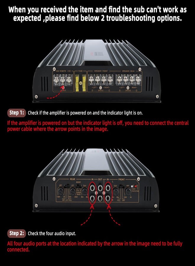 Yaeccc 3200W 12V 4 Channel Car Amplifier Stereo Power Amp Audio 4CH Bass Sub Woofer - Image 4