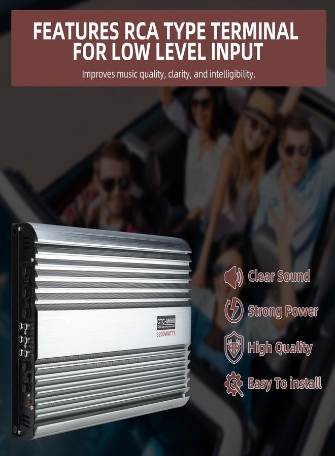 Yaeccc 3200W 12V 4 Channel Car Amplifier Stereo Power Amp Audio 4CH Bass Sub Woofer - Image 3